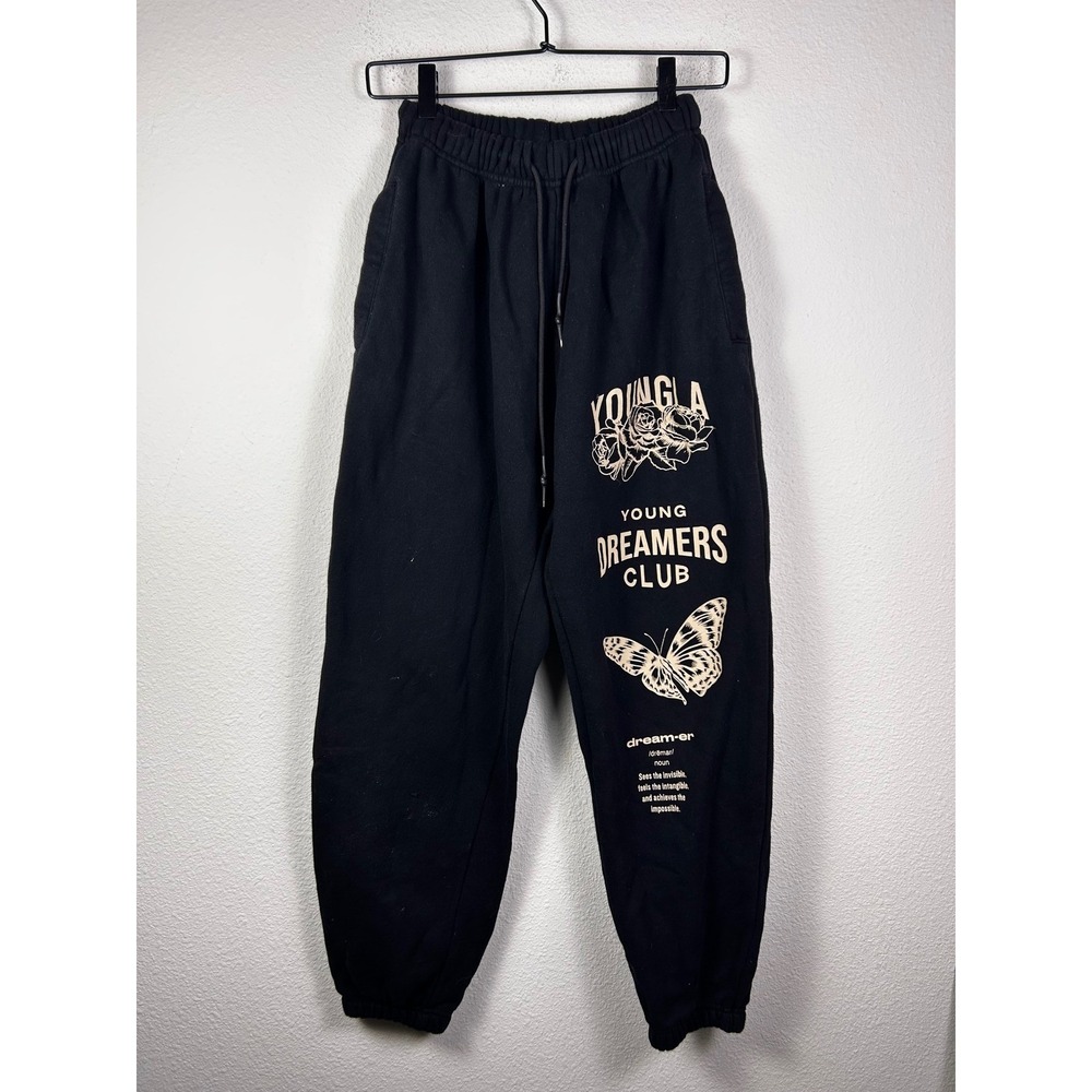 YoungLA Young Dreamers Club Graphic Sweatpants Black Joggers Small